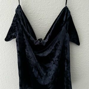 Never worn velvet off the shoulder top